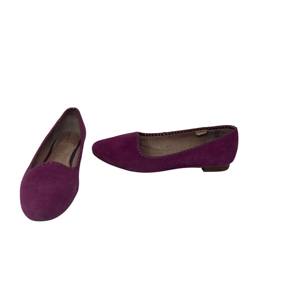 Lands' End Suede Ballet Flats Womens 9B Pink‎ Slip On Classic Preppy